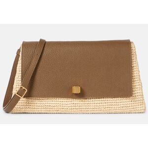 KHAITE Audrey Raffia Leather Crossbody Clutch Shoulder Bag